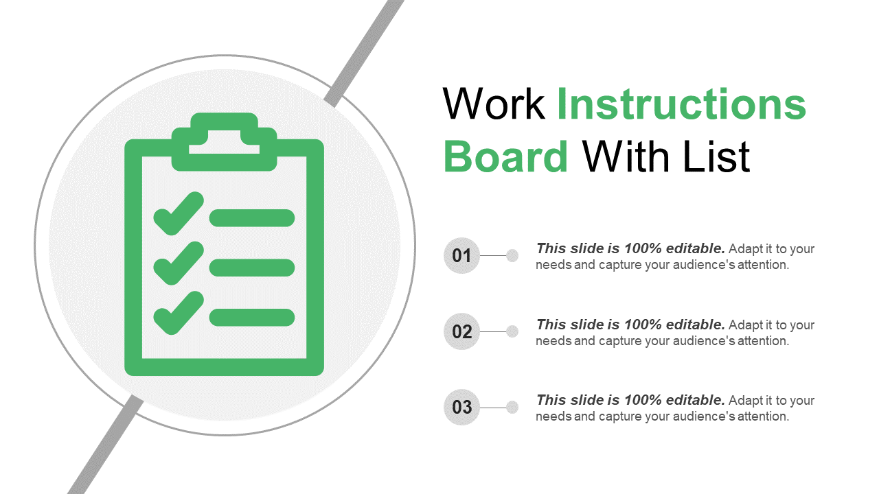 Work Instructions Board With List