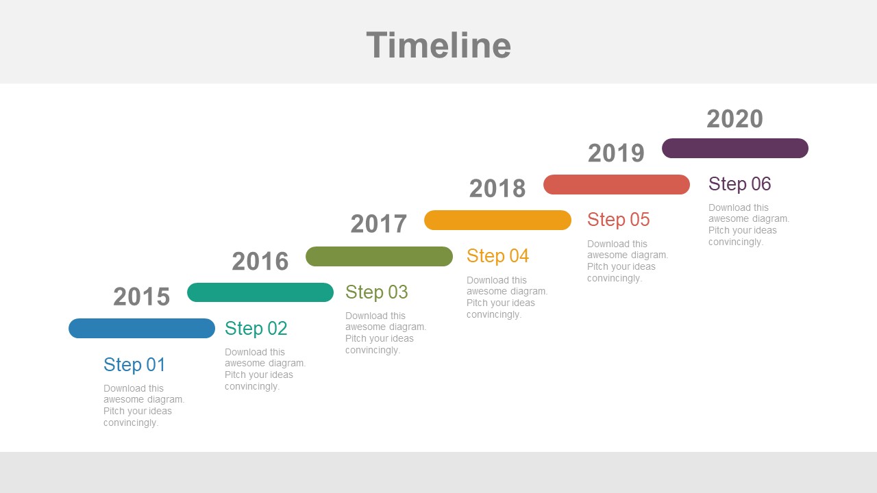 Year based stair design timeline powerpoint slides