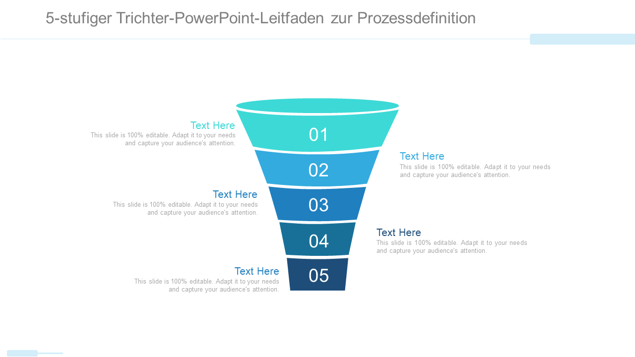 5-stufiger Trichter-PowerPoint-Leitfaden zur Prozessdefinition 