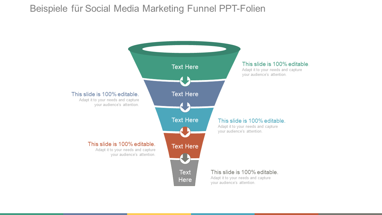 Beispiele für Social Media Marketing Funnel PPT-Folien 