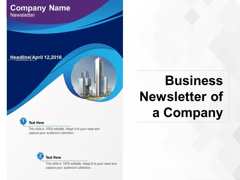 Business Newsletter of a Company PPT Slides
