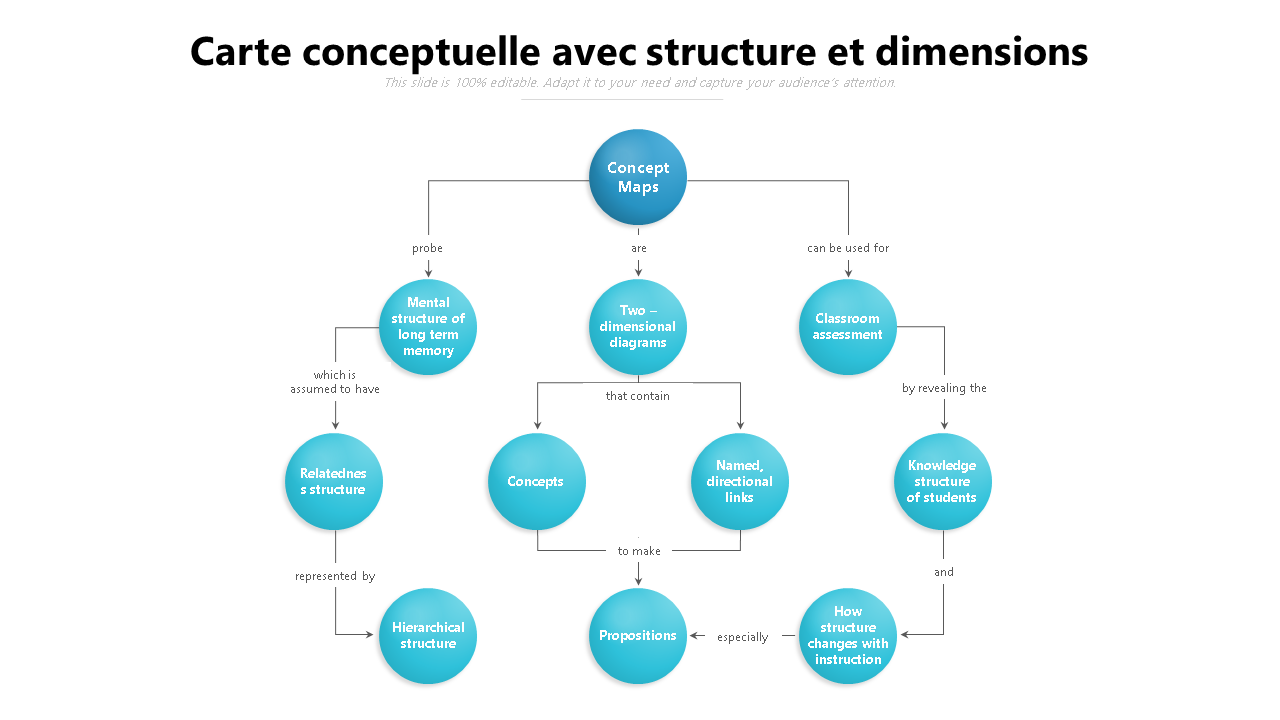Carte conceptuelle avec structure et dimensions 