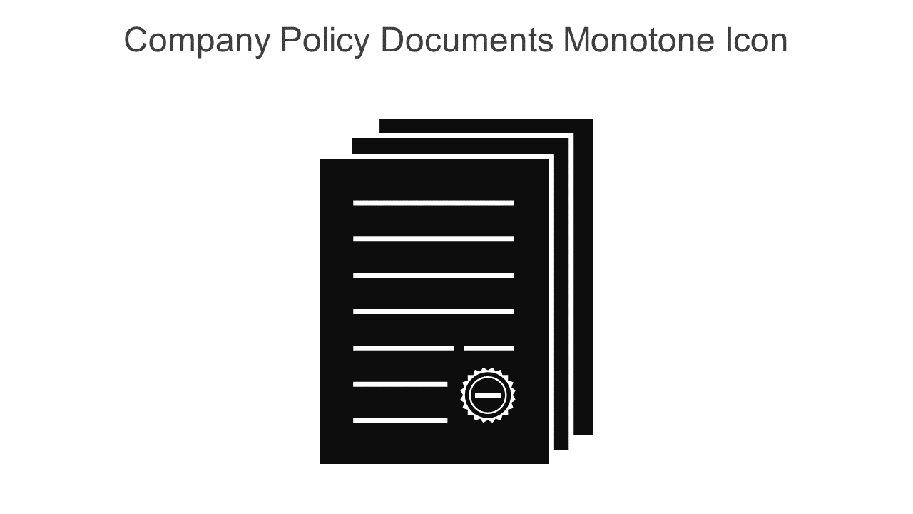 Company Policy Documents Monotone Icon
