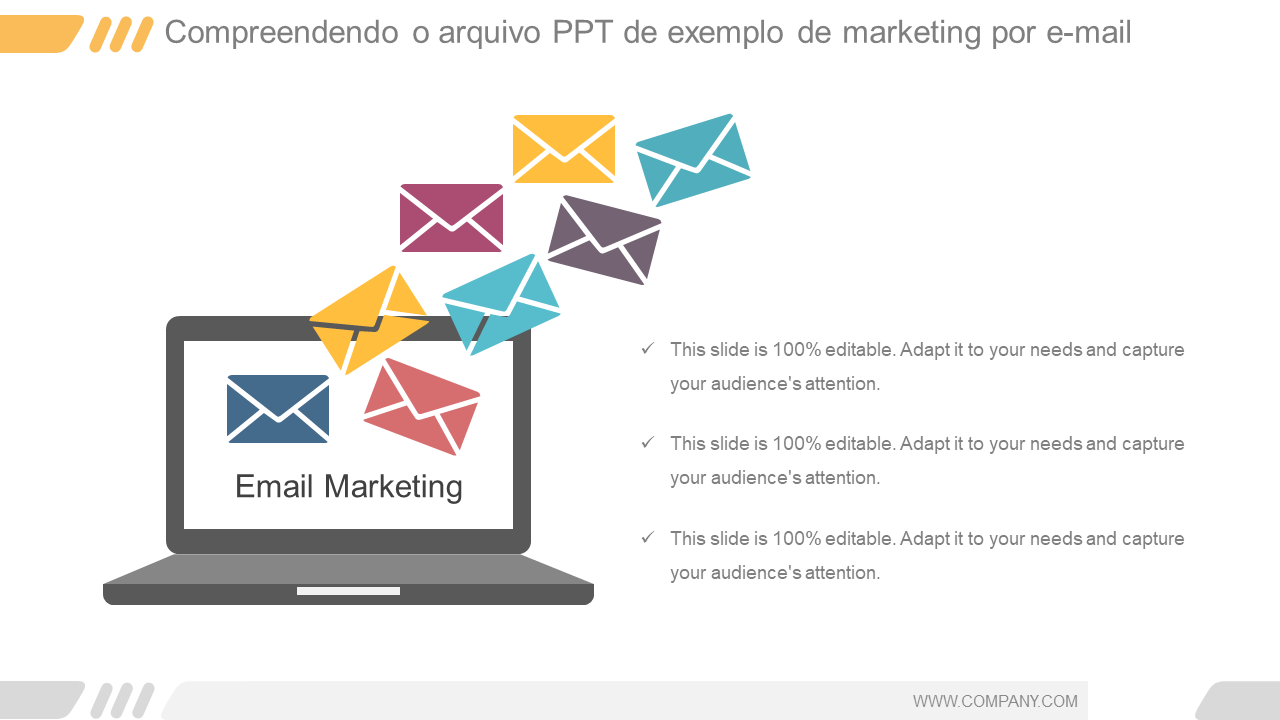 Compreendendo o arquivo PPT de exemplo de marketing por e-mail 