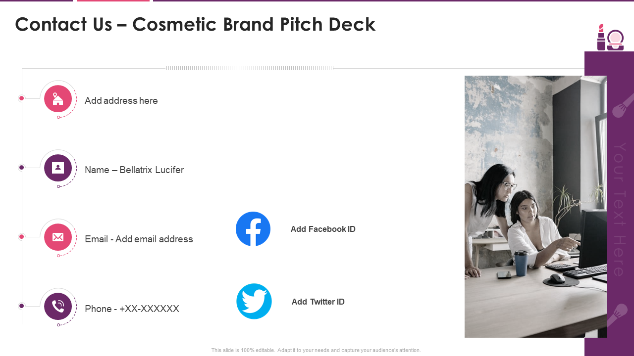 Contact Us – Cosmetic Brand Pitch Deck