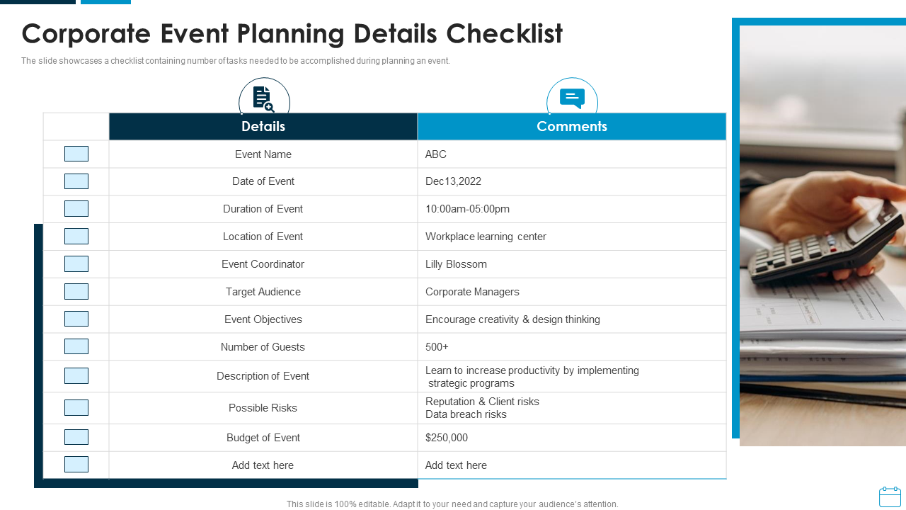 Corporate Event Planning Details Checklist