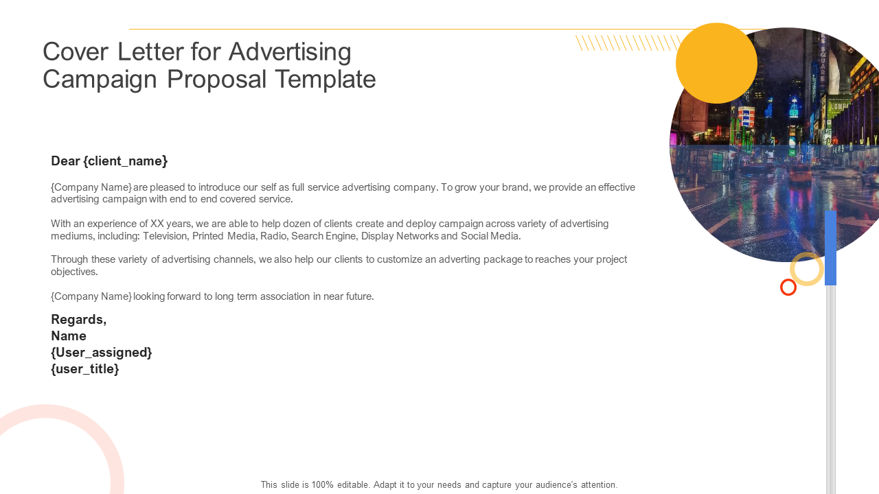 Cover Letter for Advertising Campaign Proposal Template