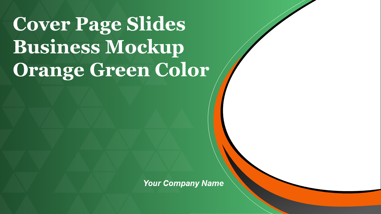 Cover Page Slides Business Mockup Orange Green Color