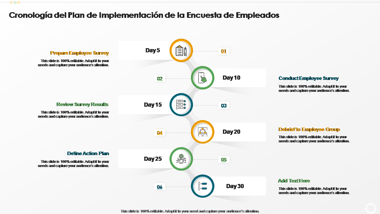 Cronología del Plan de Implementación de la Encuesta de Empleados 