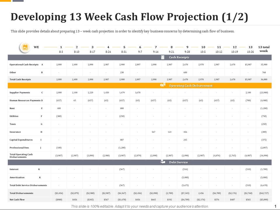 Developing 13-week Cash Flow Projection Payments