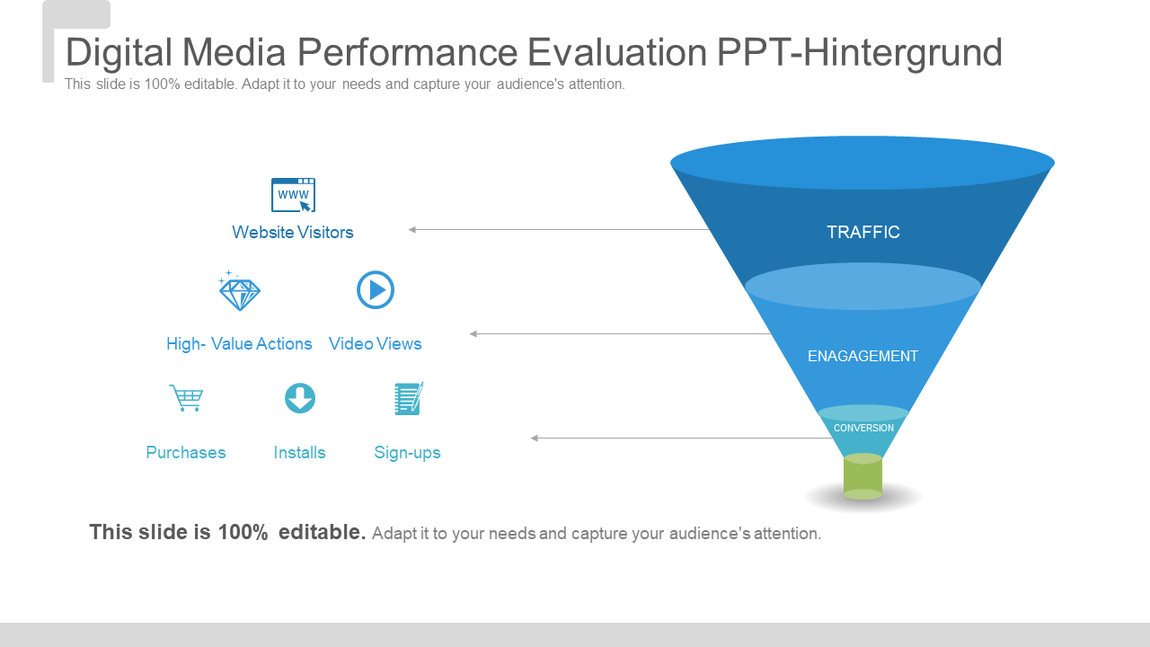 Digital Media Performance Evaluation PPT-Hintergrund 