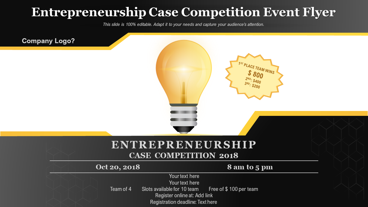 Entrepreneurship Case Competition Event Flyer