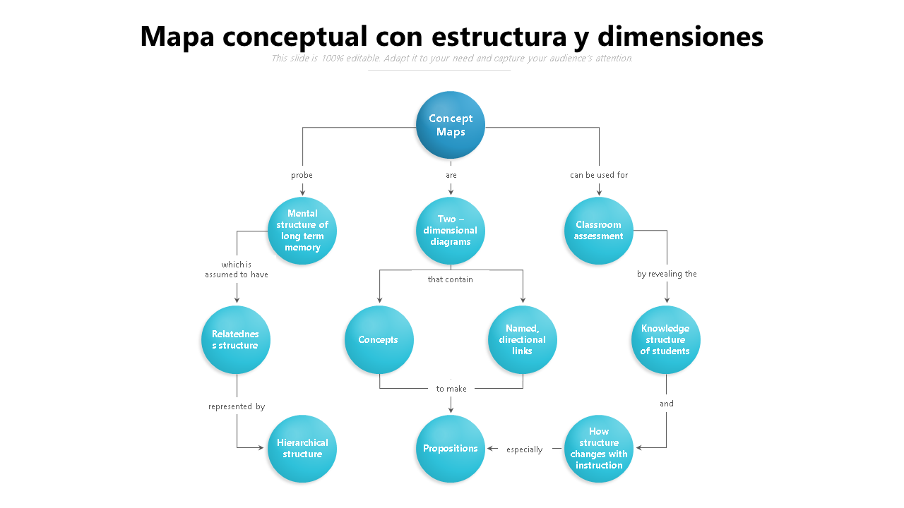 Mapa conceptual con estructura y dimensiones 