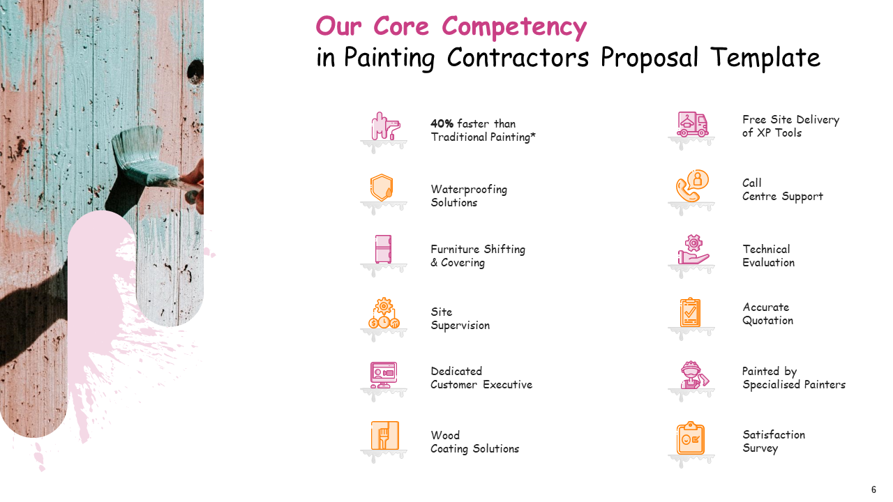 Our Core Competency in Painting Contractors Proposal Template