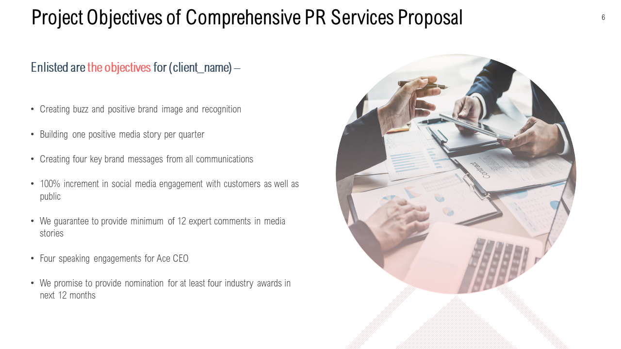 Project Objectives of Comprehensive PR Services Proposal