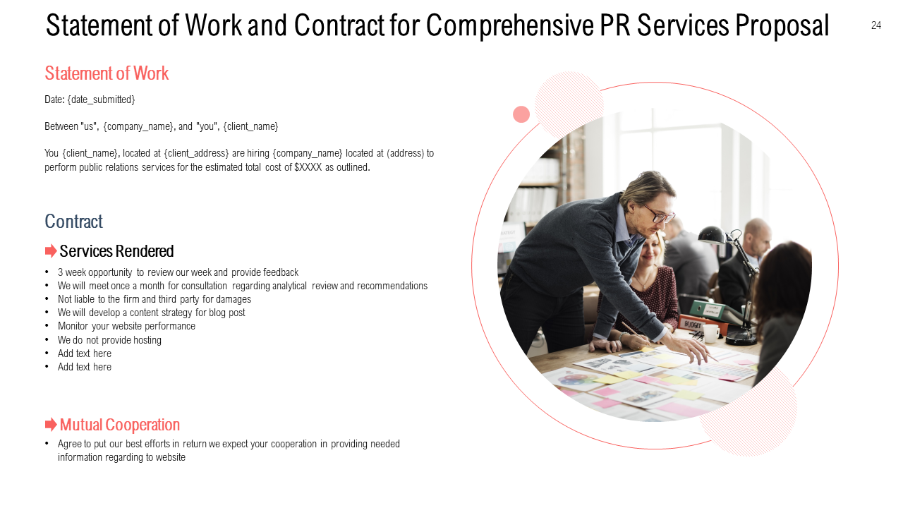 Statement of Work and Contract for Comprehensive PR Services Proposal