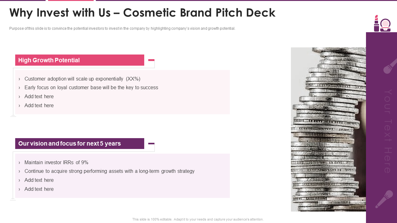 Why Invest with Us – Cosmetic Brand Pitch Deck