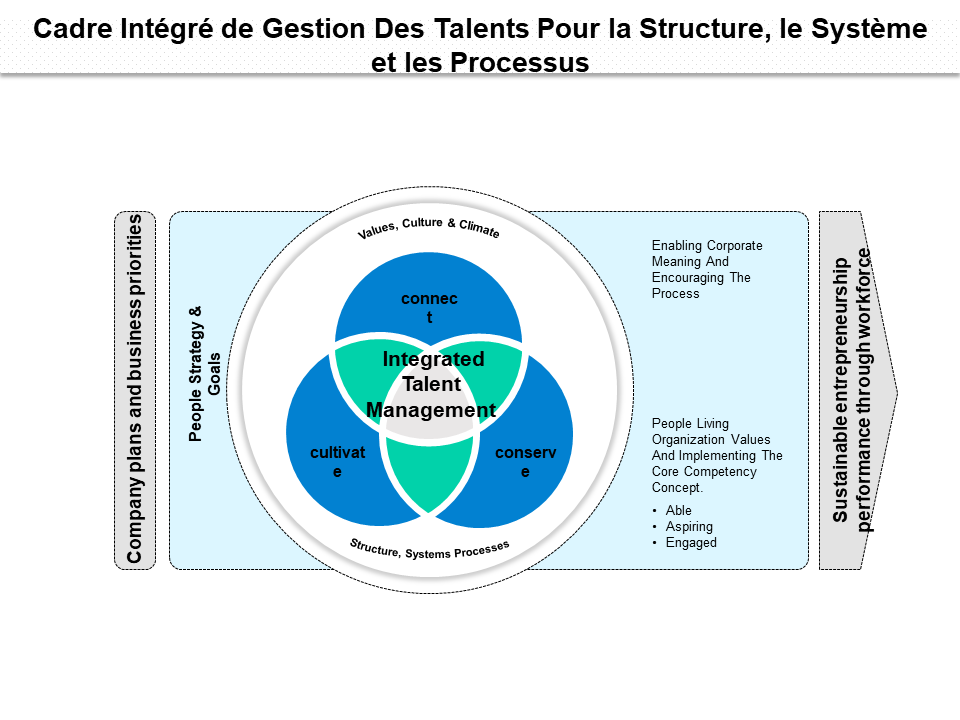 Cadre intégré de gestion des talents pour la structure, le système et les processus