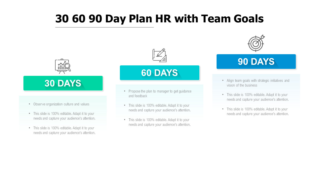 30 60 90 Day Plan HR with Team Goals
