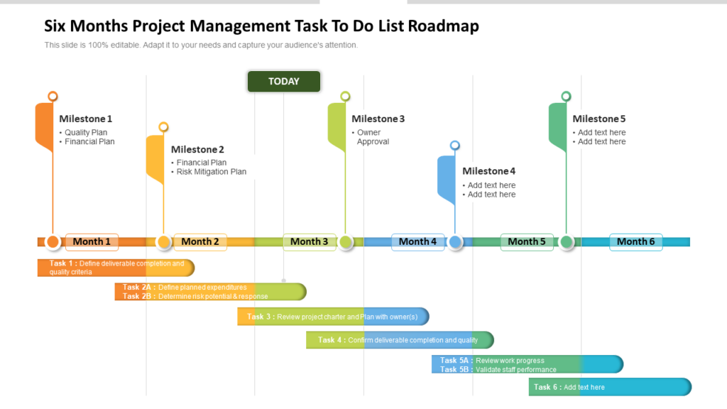 6-month Project Management To-do List Template