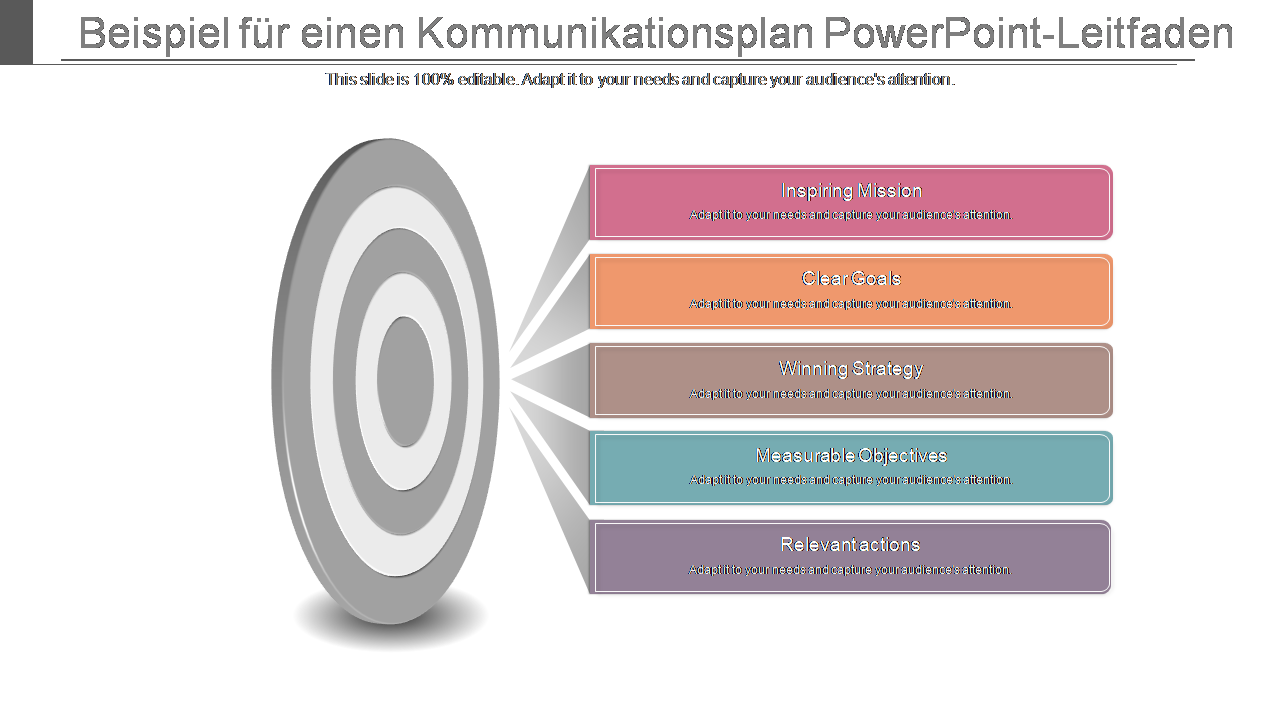 Beispiel für einen Kommunikationsplan PowerPoint-Leitfaden