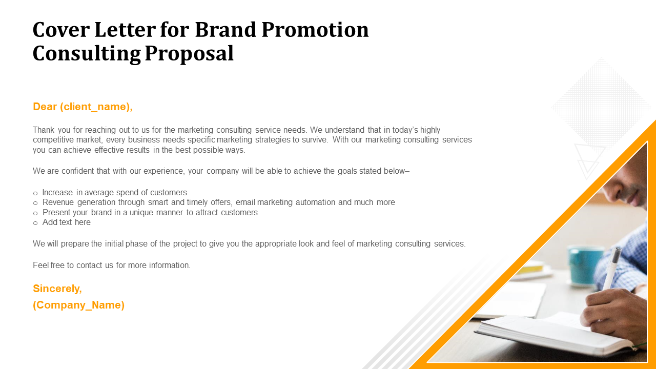 Cover Letter for Brand Promotion Consulting Proposal