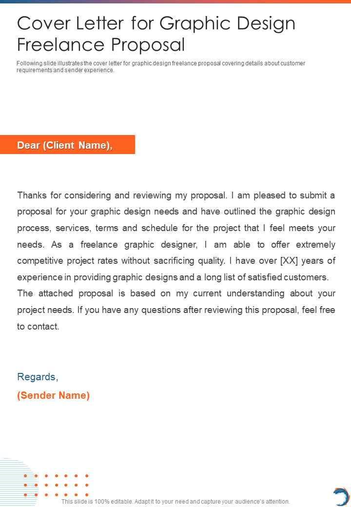 Cover Letter for Graphic Design Freelance Proposal