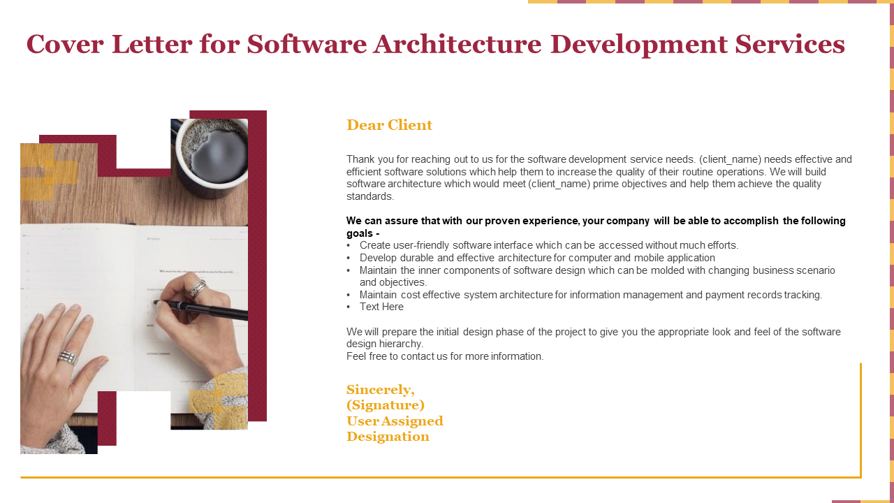 Cover Letter for Software Architecture Development Services