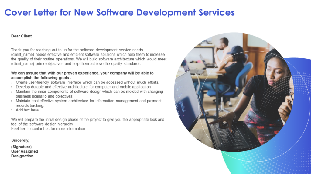 Cover Letter for Software Development Services