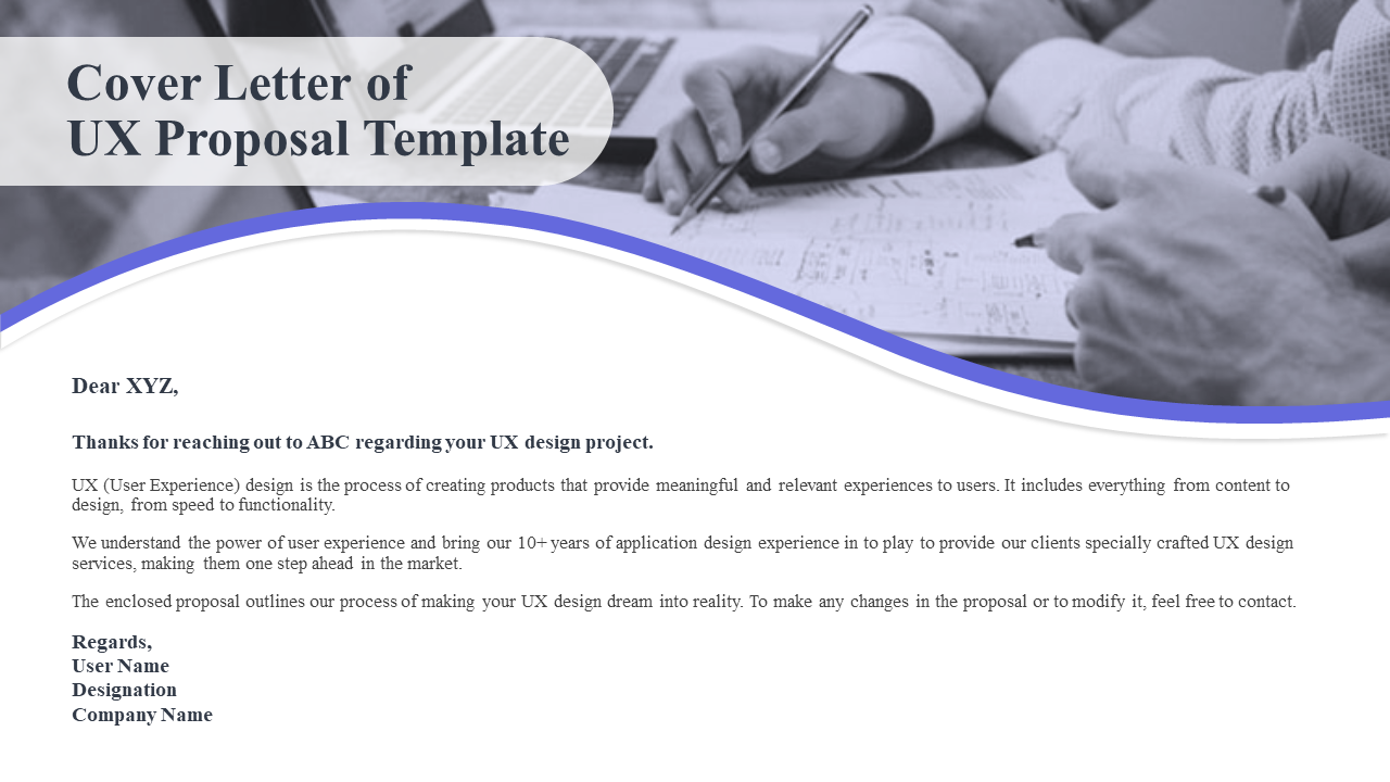 Cover Letter of UX Proposal Template