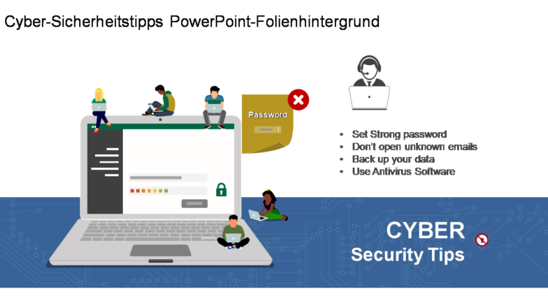Cyber-Sicherheitstipps PowerPoint-Folienhintergrund