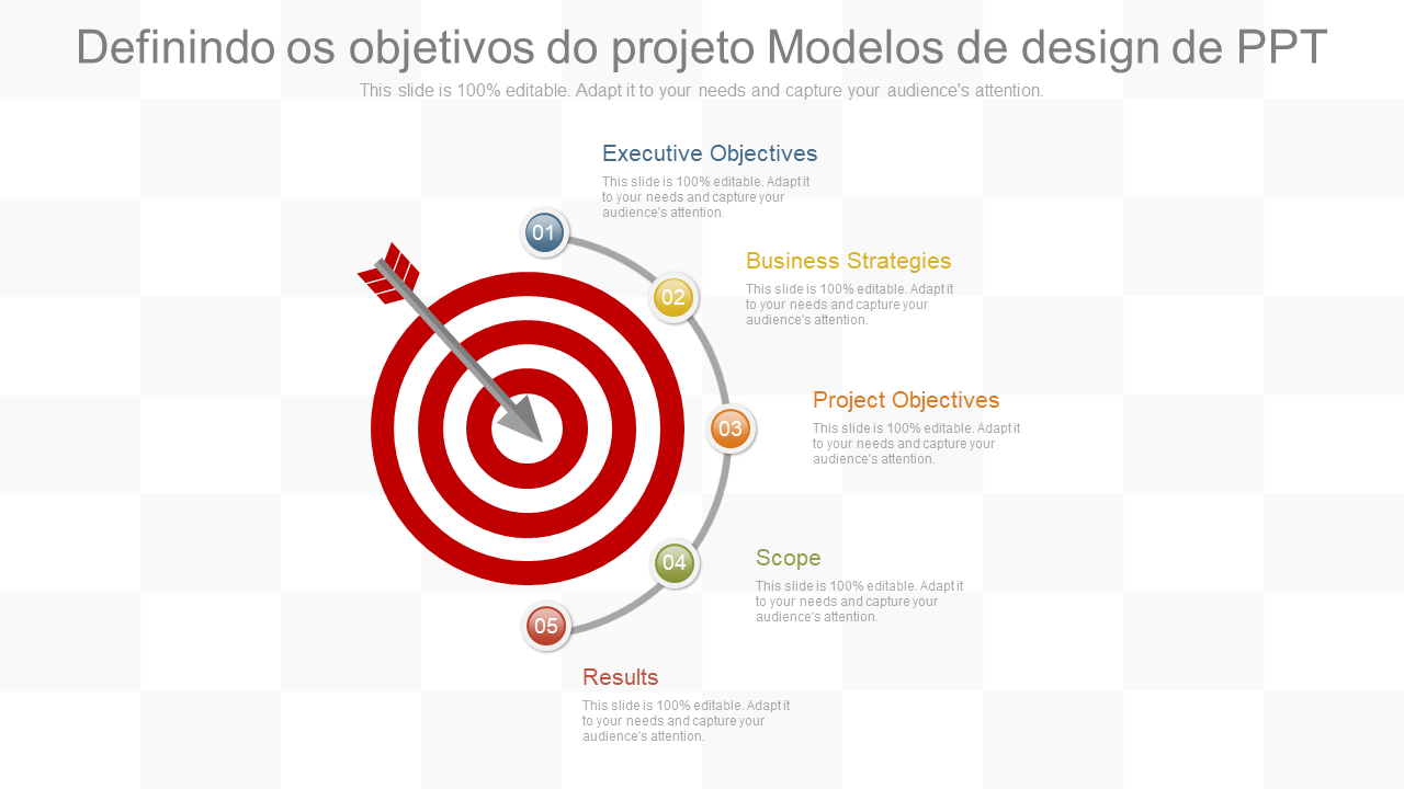 Definindo os objetivos do projeto Modelos de design de PPT 