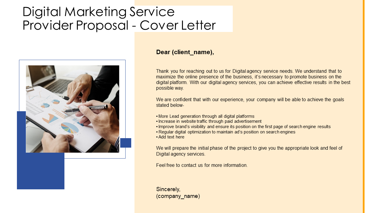 Digital Marketing Service Provider Proposal - Cover Letter