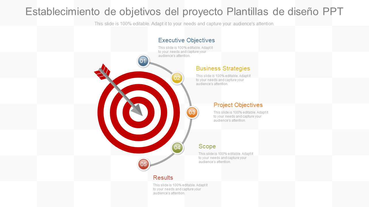 Establecimiento de objetivos del proyecto Plantillas de diseño PPT 