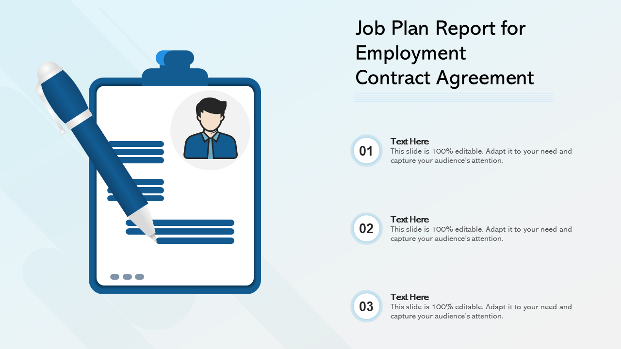 Job Plan Report for Employment Contract Agreement