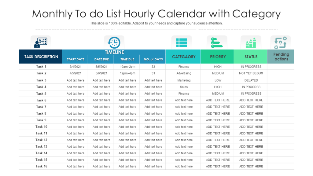 Monthly To-do List PPT Template
