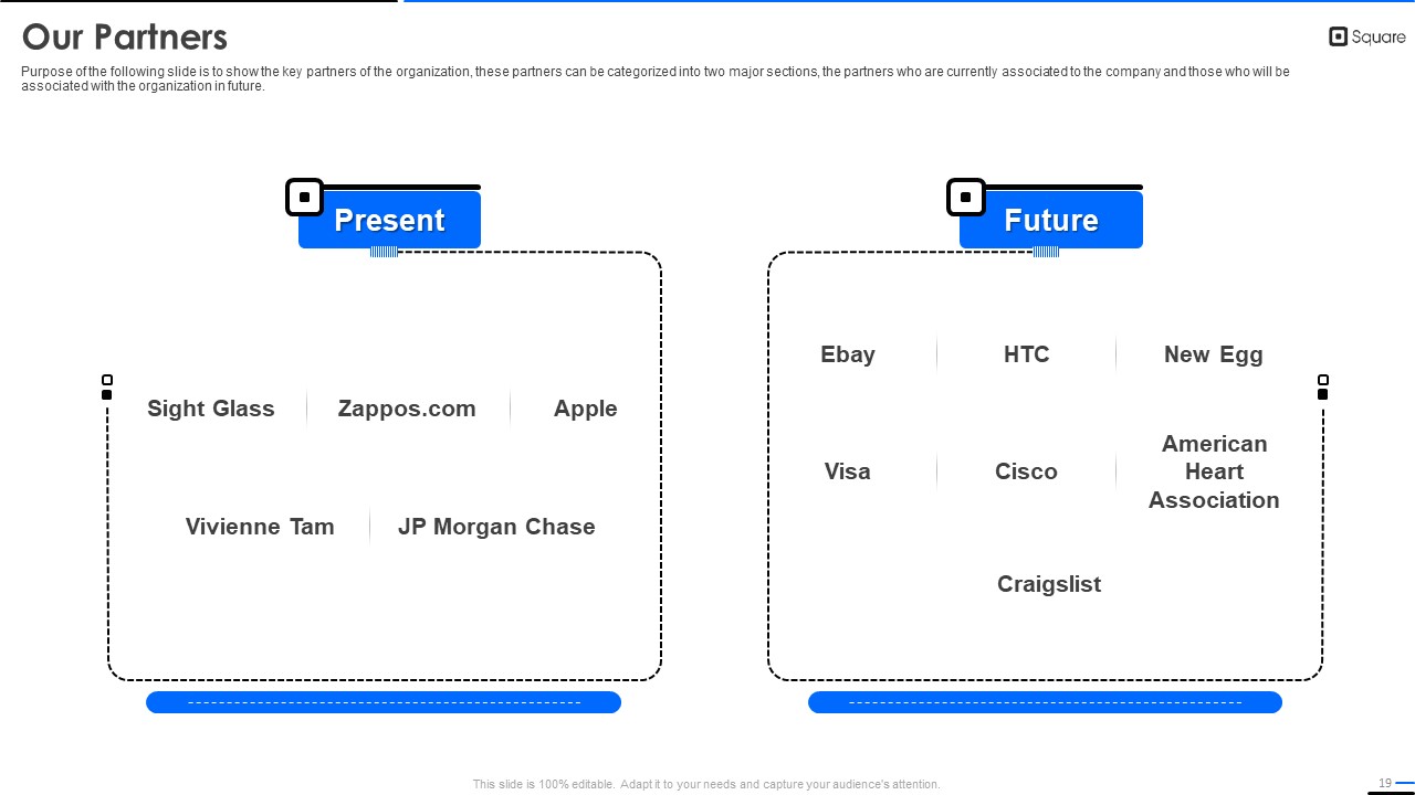 Square Pitch Deck PPT slides