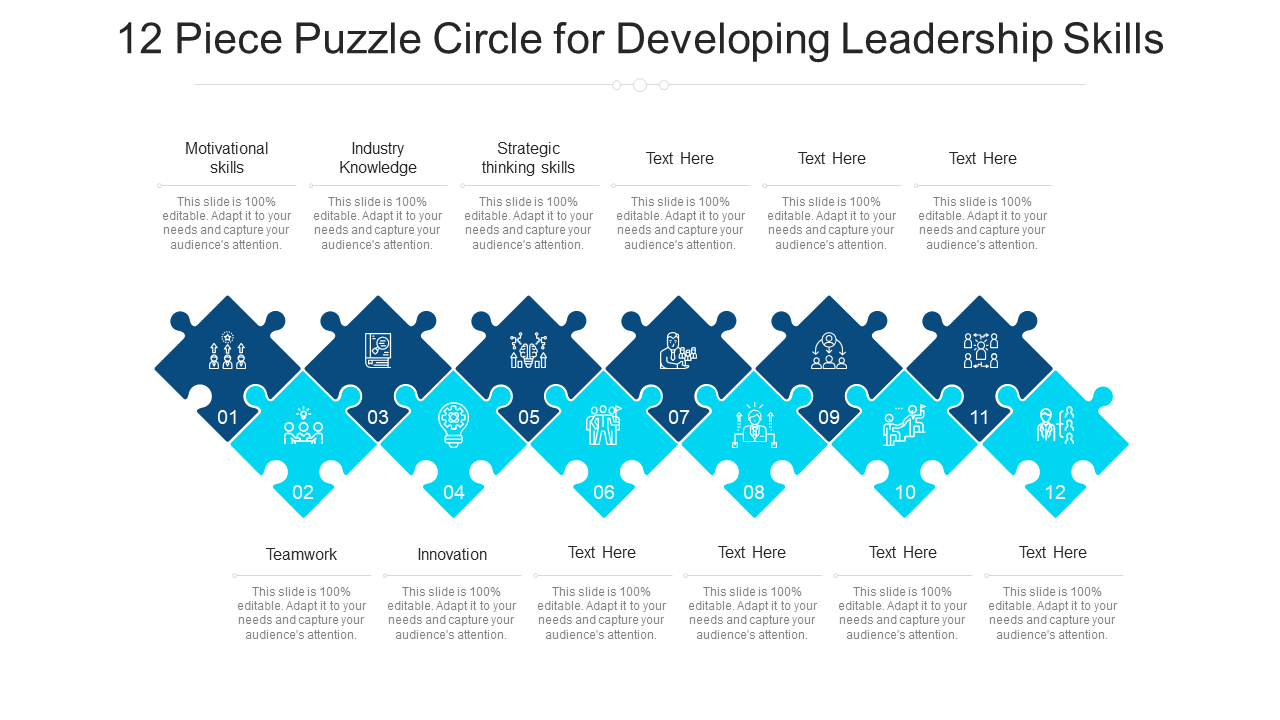 12 Piece Puzzle Circle for Developing Leadership Skills