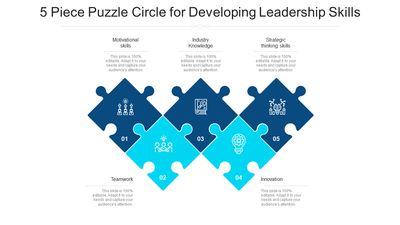 5 Piece Puzzle Circle for Developing Leadership Skills