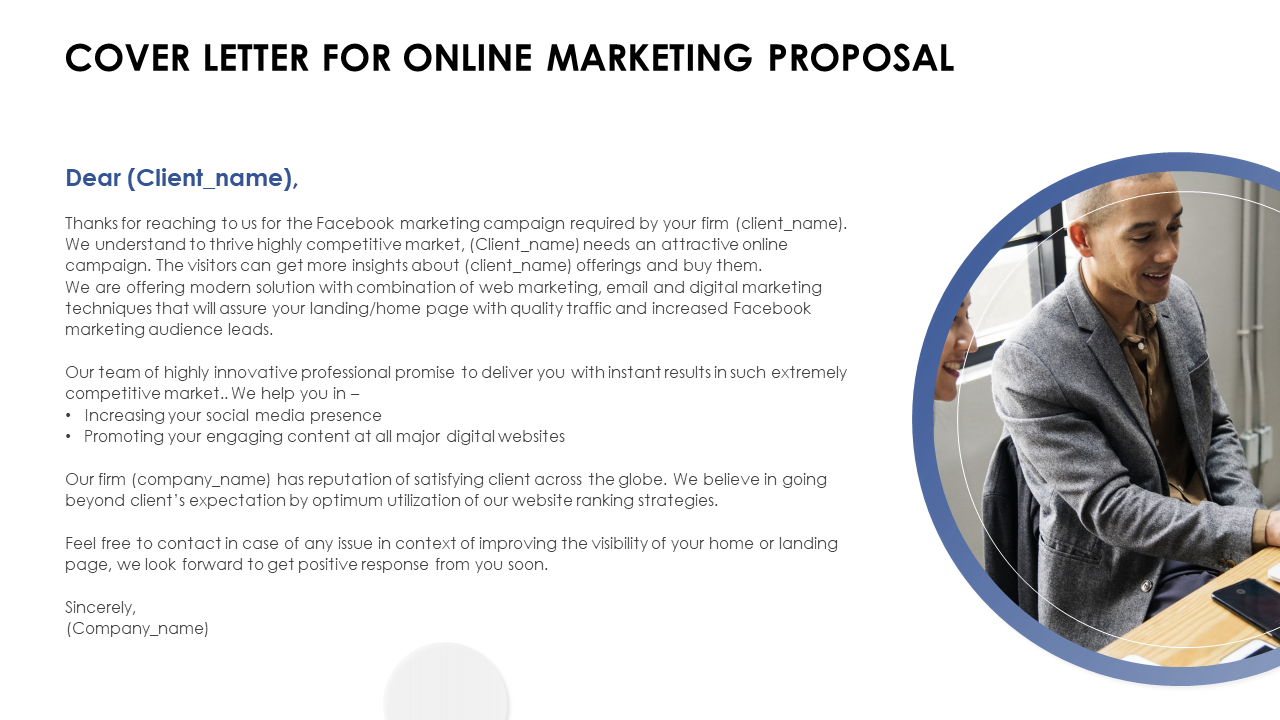 COVER LETTER FOR ONLINE MARKETING PROPOSAL