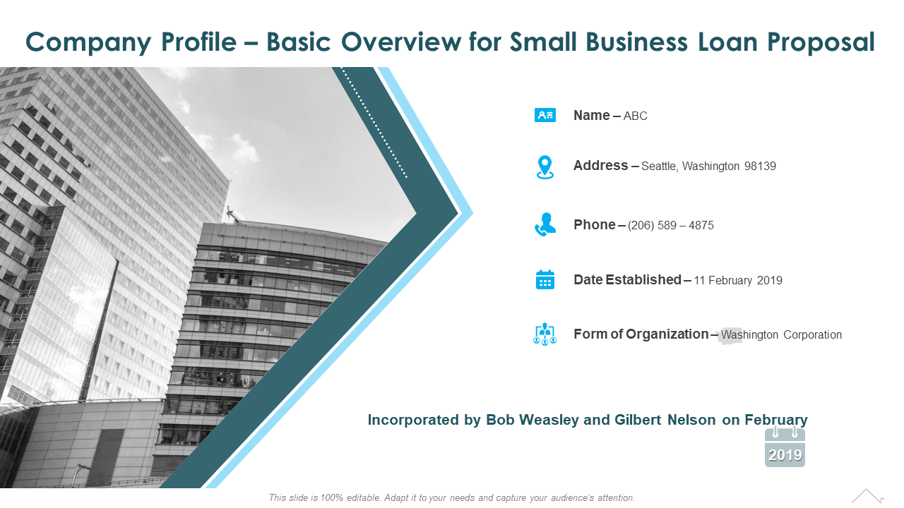Company Profile – Basic Overview for Small Business Loan Proposal