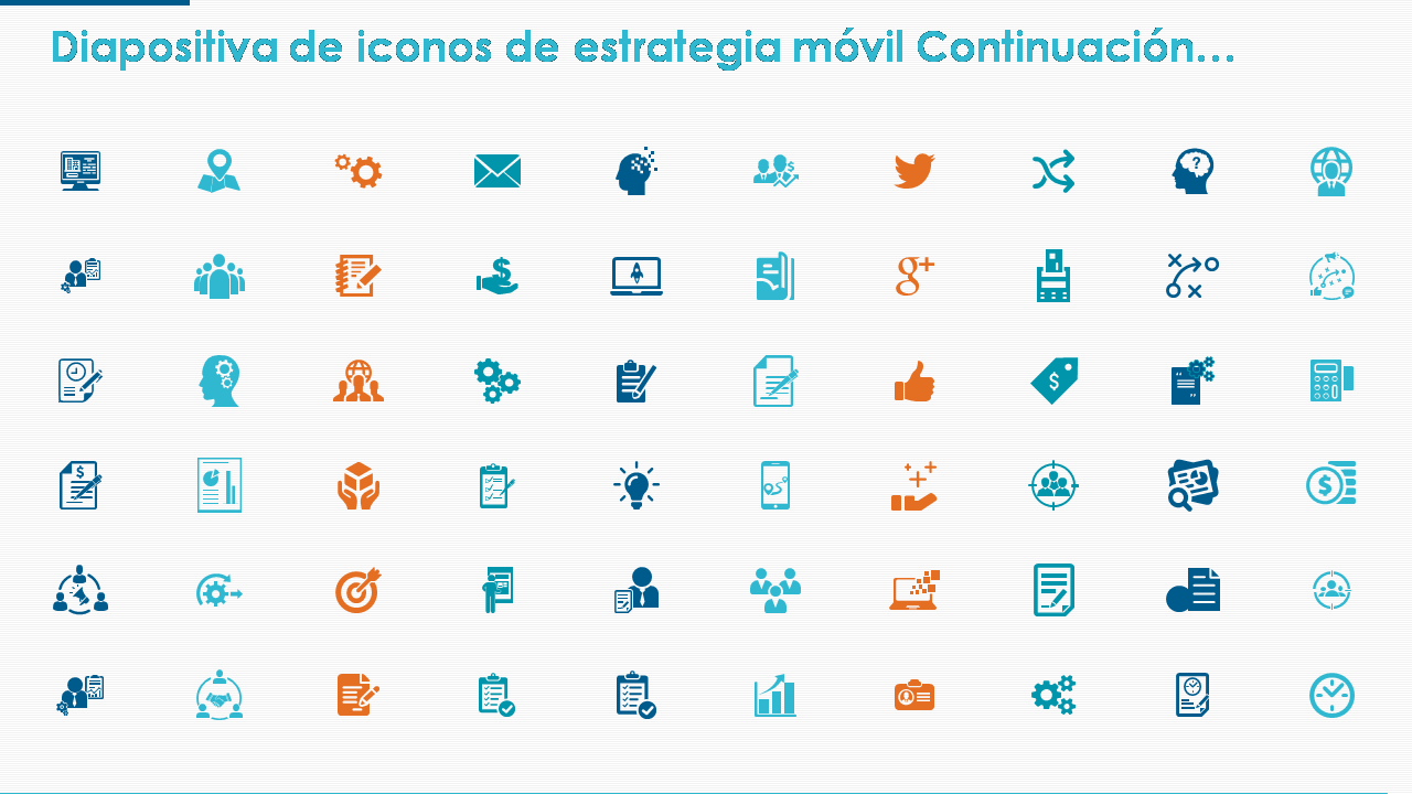 Diapositiva de iconos de estrategia móvil Continuación… 