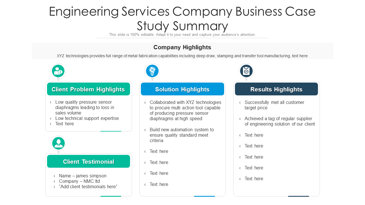 Engineering Services Company Business Case Study Summary