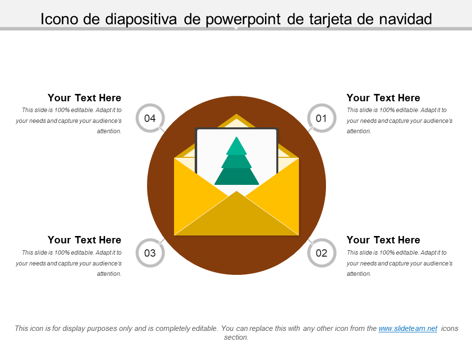 Icono de diapositiva de powerpoint de tarjeta de navidad 