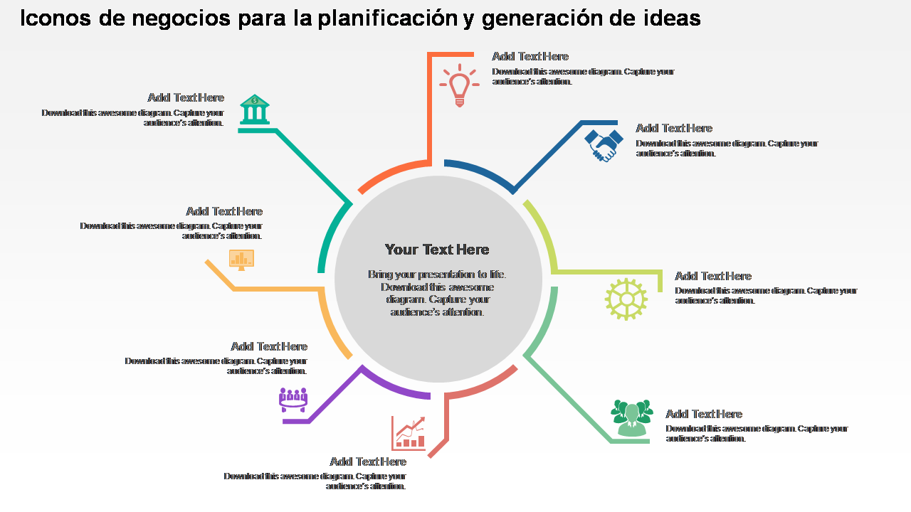 Iconos de negocios para la planificación y generación de ideas 