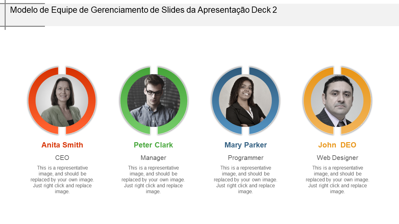 Modelo de Equipe de Gerenciamento de Slides da Apresentação Deck 2 