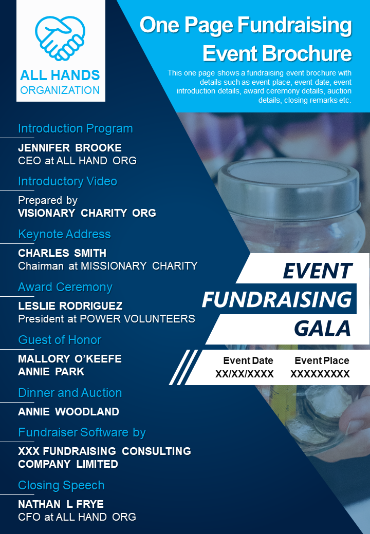One Page Fundraising Event Brochure