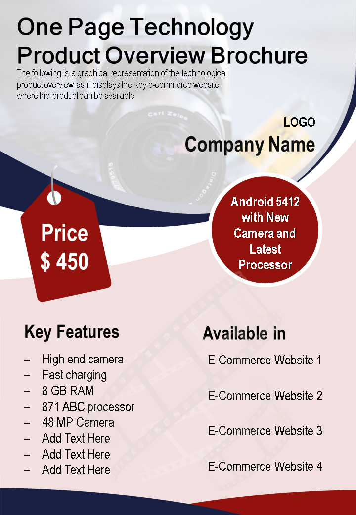 One Page Technology Product Overview Brochure 