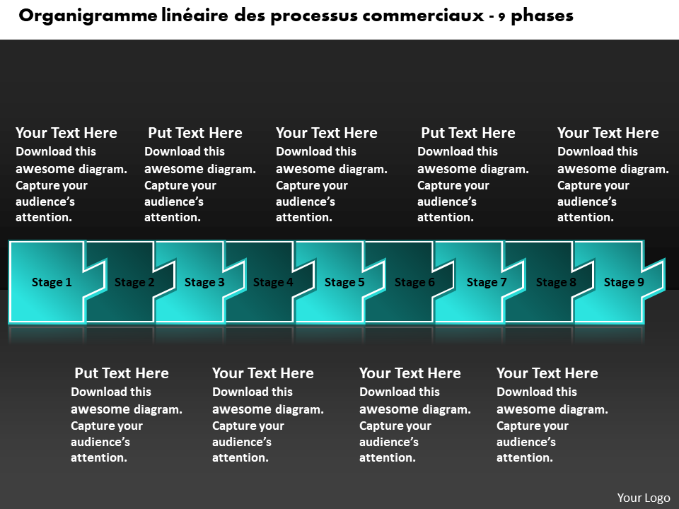 Organigramme linéaire des processus commerciaux - 9 phases 