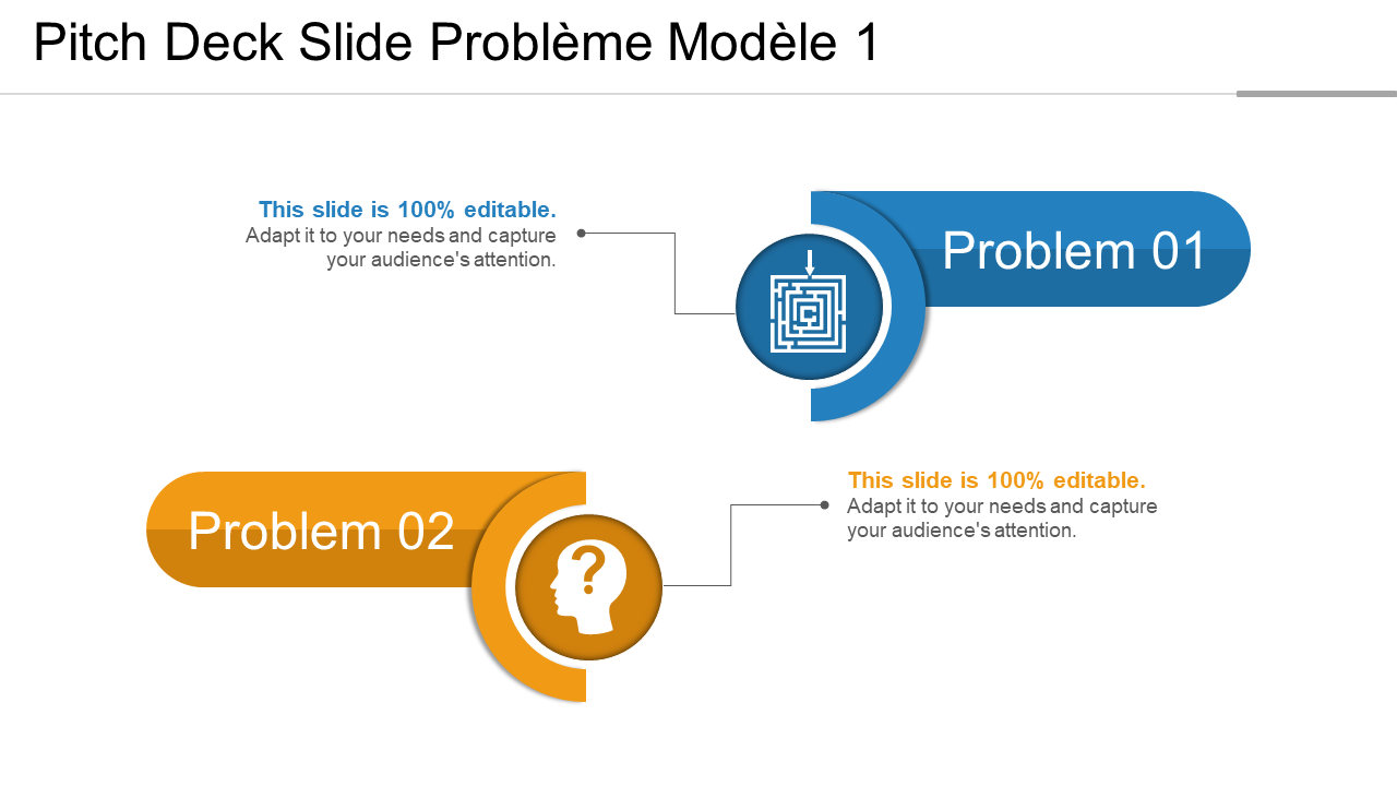 Pitch Deck Slide Problème Modèle 1 